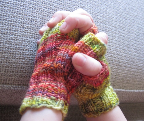 folded hands fingerless mittens